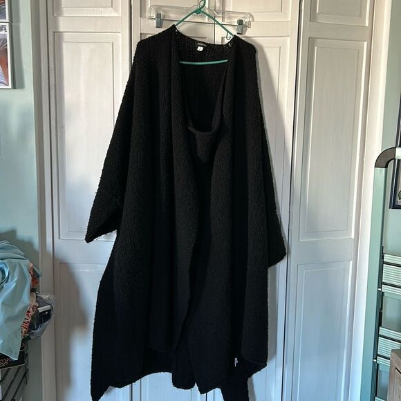 Amazing Eskander Long Line Black boucle wool and mohair sweater coat - ONE SIZE - Picture 1 of 11